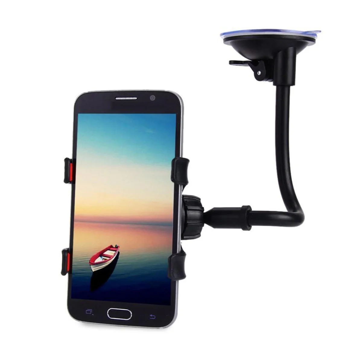 

360 Degree Rotation Suction Cup Car Phone Holder Flexible Long Arm 95cm Clamp Windshield Dashboard Mount Black