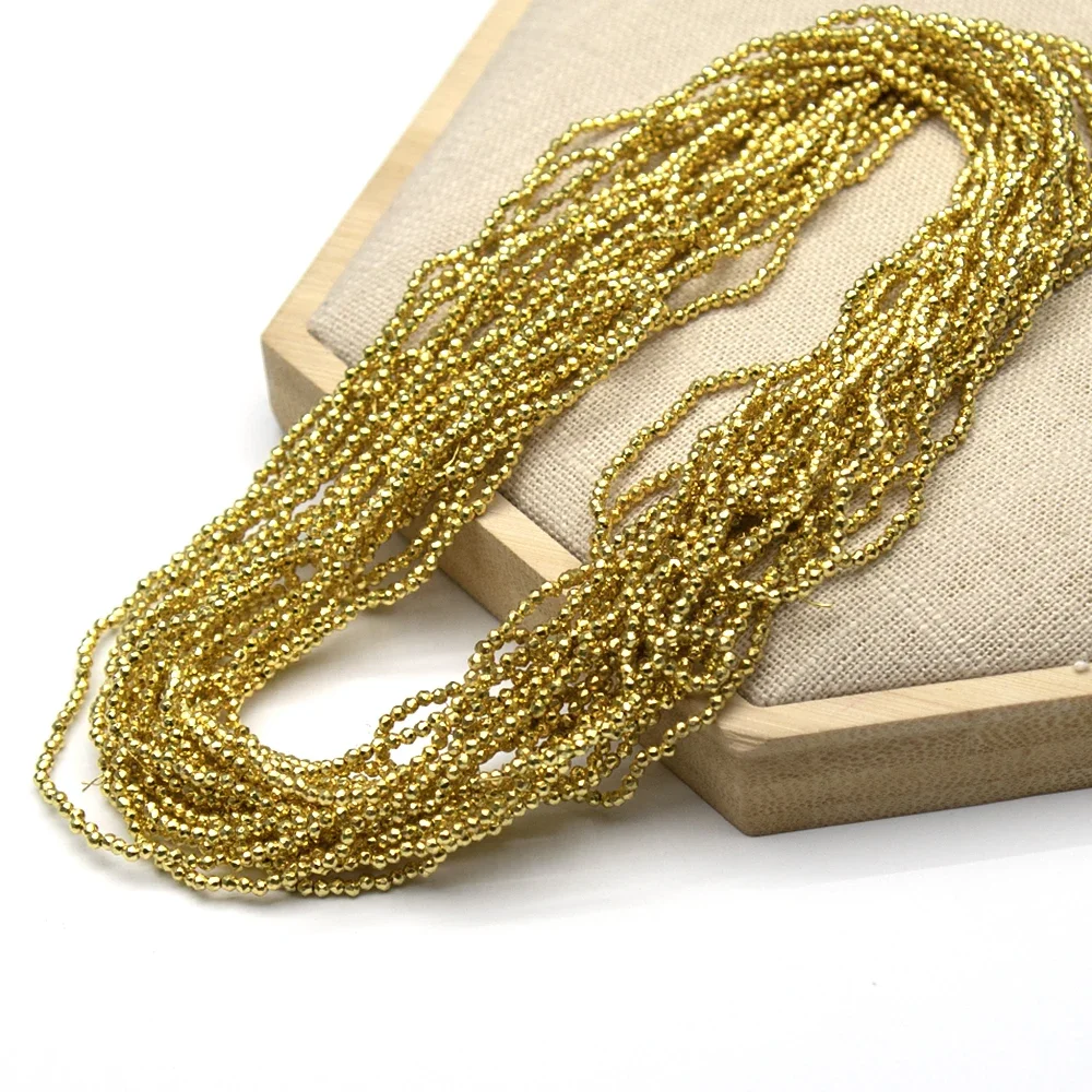 كريستال زجاج الخرز الأوجه Rondel خزر عازل الذهبي والفضي مطلي للمجوهرات عقد دي اي واي سوار 2/3 مللي متر #4