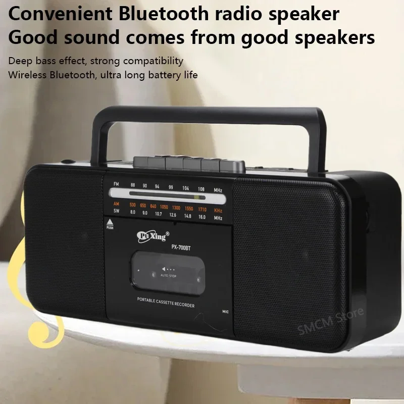 Imagem -04 - Portátil Vintage Retro Usb Multiband Radio Stereo Bluetooth Boombox Mp3 Audio Cassette Gravador de Fita am fm sw Recorder Rádio sem Fio