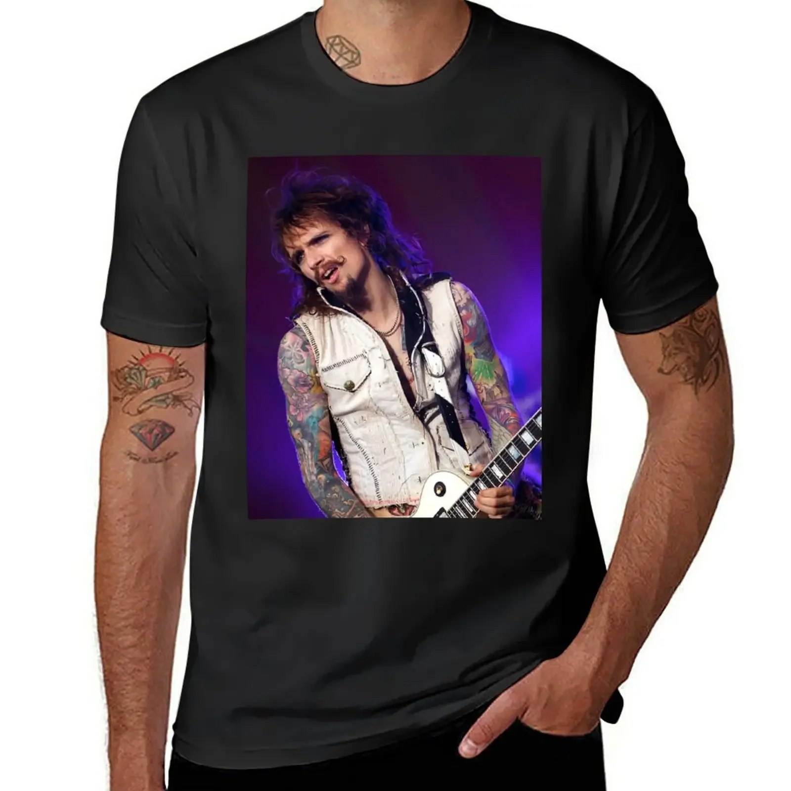 Justin Hawkins vintage T-Shirt hippie clothes for a boy oversizeds Blouse men clothes