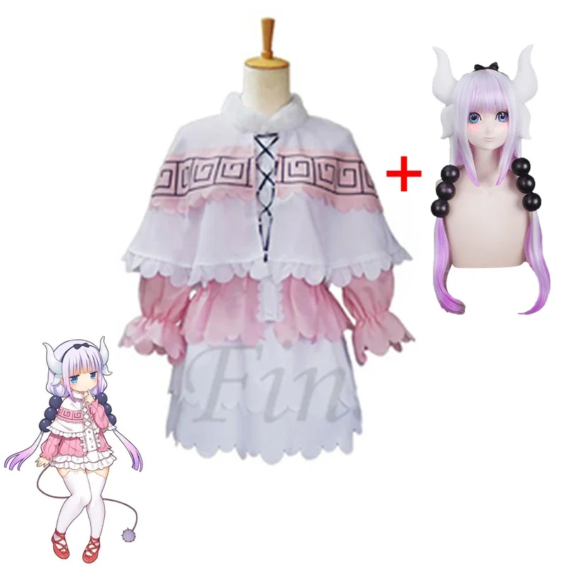 Kanna Kamui Cosplay Costume pour femme, Dragon Maid de Miss Kobayashi, Halloween, Kobayashi San Chapel No Maid Uniformes, Lolita fur s