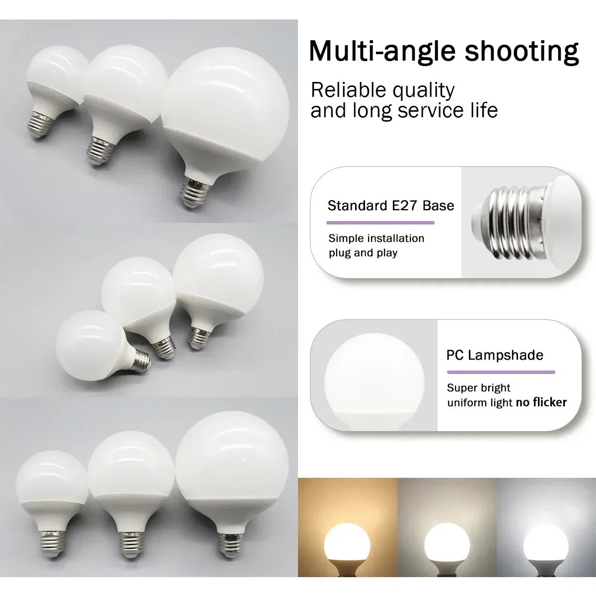 3 قطعة توفير الطاقة RA90 18 واط 15 واط 10 واط LED لمبة E27 G80 G95 G120 الضوء العالمي Lampada أمبولة مصباح ليد لمبات الأبيض الدافئ الأبيض LED