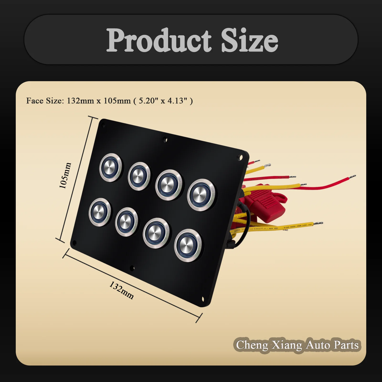 6/8/10/12/16 Gang Push Switch Panel 12V/24V LED Stainless Steel Button Waterproof for RV, Boat, Campervan, Racing Car GPS DRL