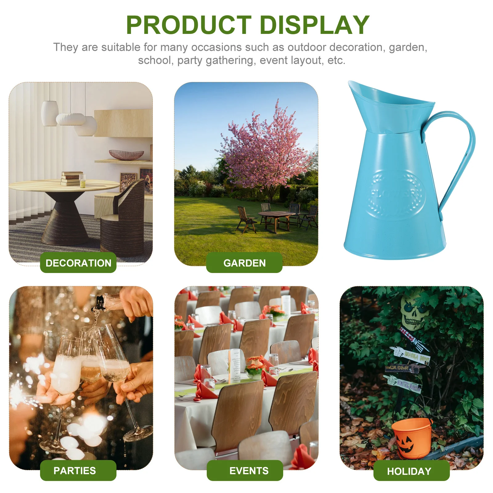 

1pc Iron Flower Bucket Vintage Style Decorative Planter For Dried Flowers Home Desktop Garden Decoration Container