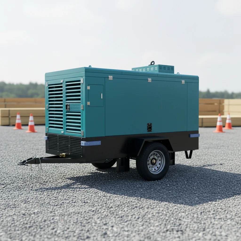 Factory Price High Pressure Diesel Lubricated Portable Rotary Screw Air Compressor Engine Air Cooled 24m/min 1 Year Warranty