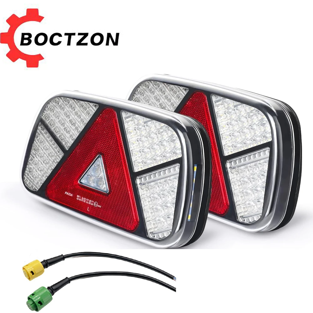 2pcs 12V 24V 6 Core Cable Wiring Harness LED Rear Tail Light Brake Stop Signal License Plate Lamp Truck Trailer Lorry Caravan