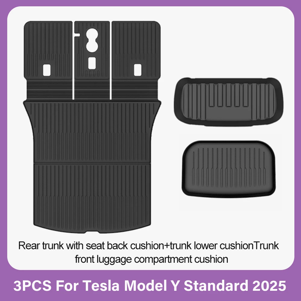 TPE-Fußmatten für Tesla Neues Modell Y Standard 2025 2026 Wasserdichte Gepäckraum-Matten Allwetter-Vollset Fußmatten Modell Y Kofferraummatten