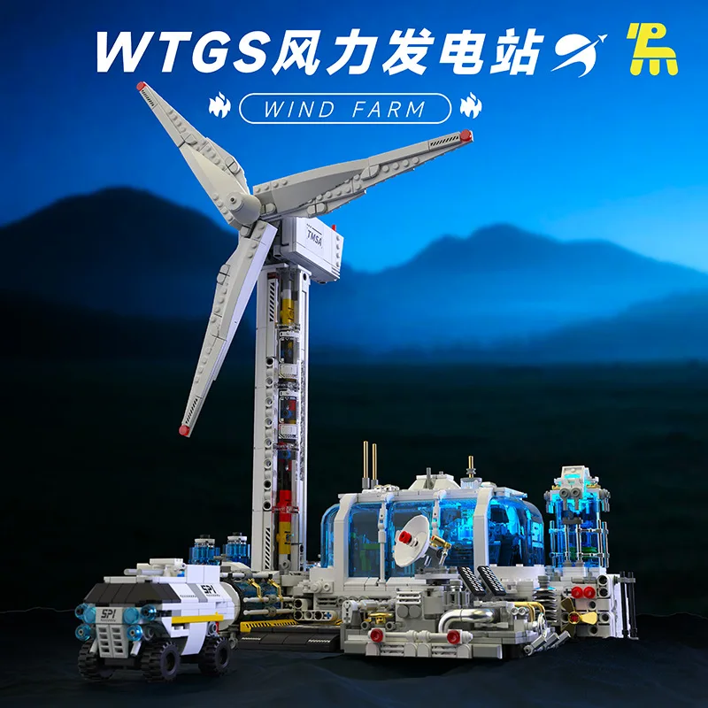 New T1104 1600+pcs MOC Technical WTGS Wind Power Station Building Blocks Bricks Model Assembling Toys for Children Gift Set