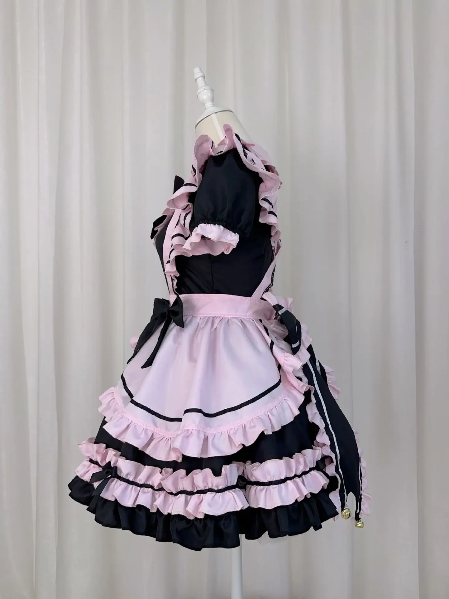 Französisches süßes rosa Lolita-Kleid, Kawaii-Dienstmädchen-Kostüm, Cosplay, süßes Mädchen, Katzen-Schleife, verführerische Uniform, Geburtstagsparty-Bühnenkleid – Detail 5