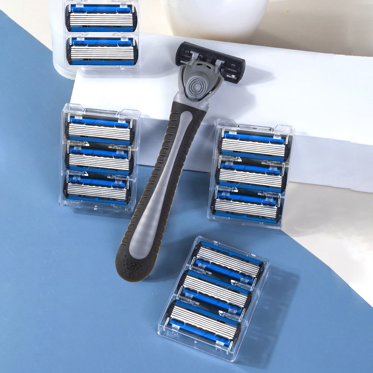 Replaceable Blade Cartridges Razor Blade For Men Shaving With Storage Box High Quality Stainless Steel Blade Beard Razor