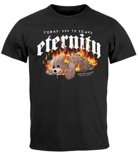 

Herren T-Shirt Print Aufdruck Eternity Bär Teddy Sarkasmus Ironie Fashion