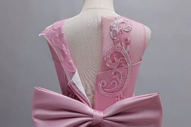 Kinderkleid für 3-12 Jahre, besticktes Spitzenkleid mit Schleife, Hochzeitskleid, Mädchen-Prinzessinnenkleid für Geburtstagsfeier, Abendkleid – Detail 10