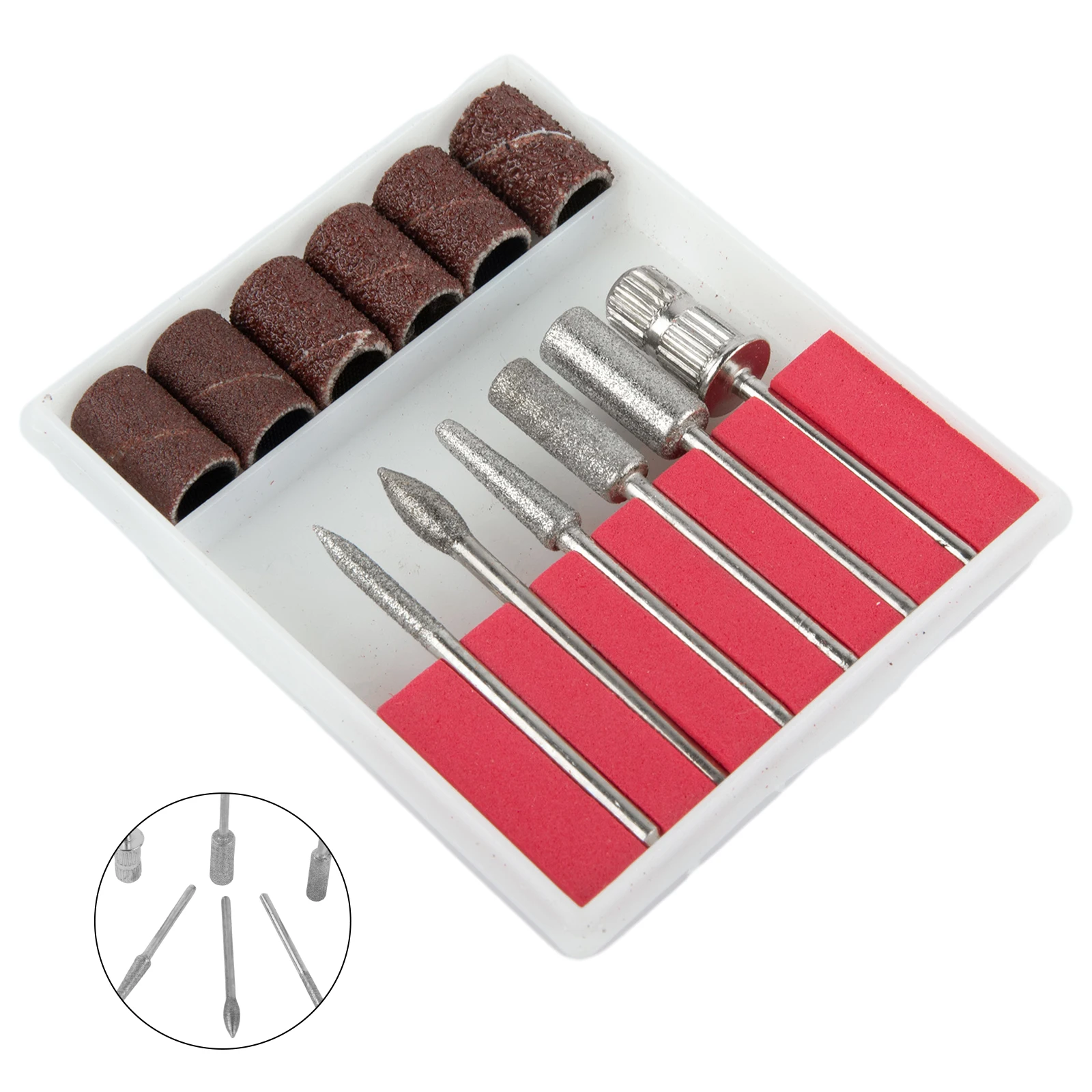 12 Pcs Nail Drill Bits Electrical Nail File Cuticle Cutter Tips Burring Cleaning Sanding Bands Polishing Bit Grinder Accessories