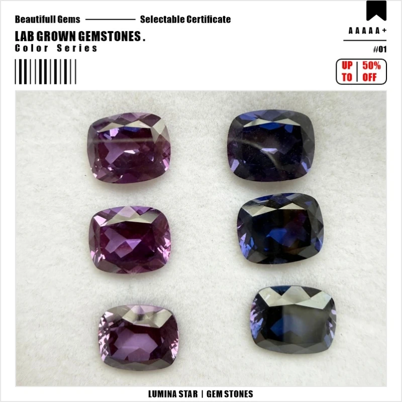 

D Lab grown Sapphires Cushion Cut For Jewelry Setting&Custom Design