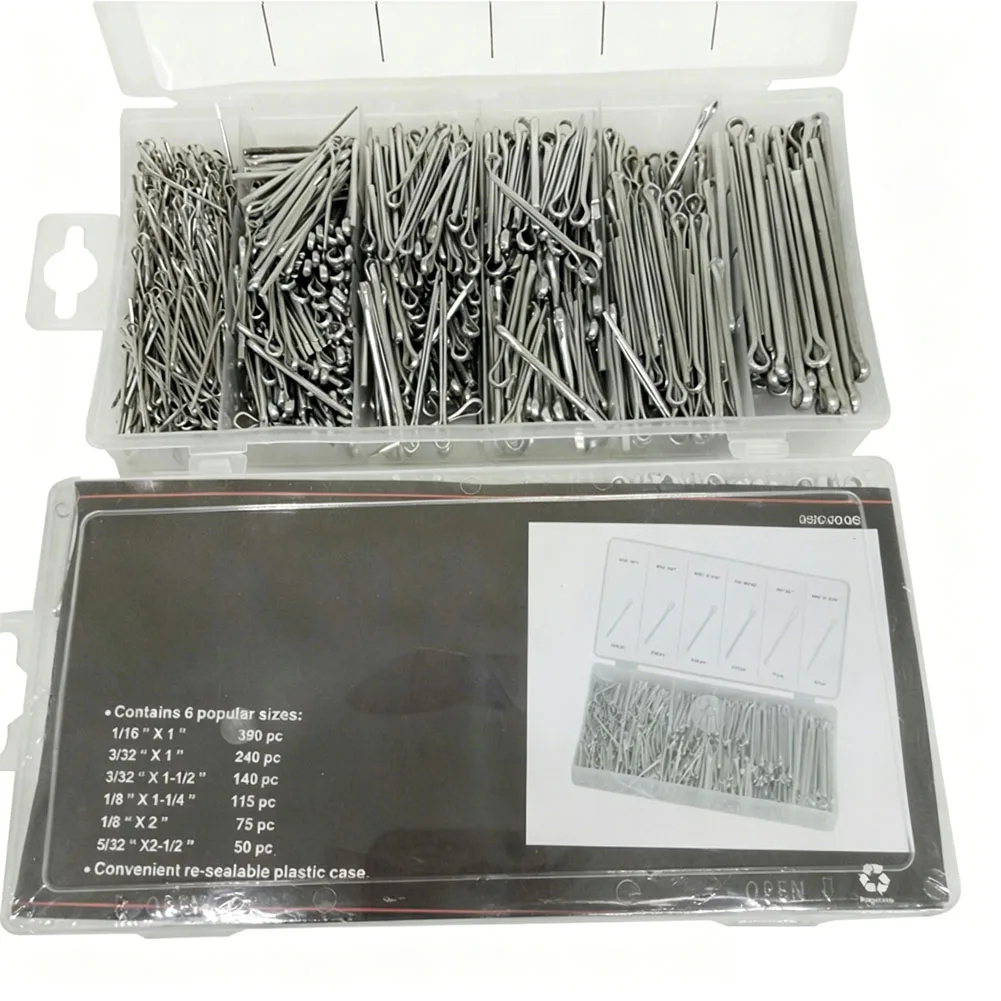 555pcs Cotter Pin Hairpin R Clips Assortment Kit Spring Steel Hitch Pins Set For Industrial Automotive Agricultural Machinery