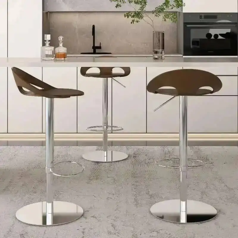 Salon Designer Tabourets Nordic Bar Chair Chairs Stool Bar Adjustable Simple Kitchen Silver De Minimalistic Bar Accessories