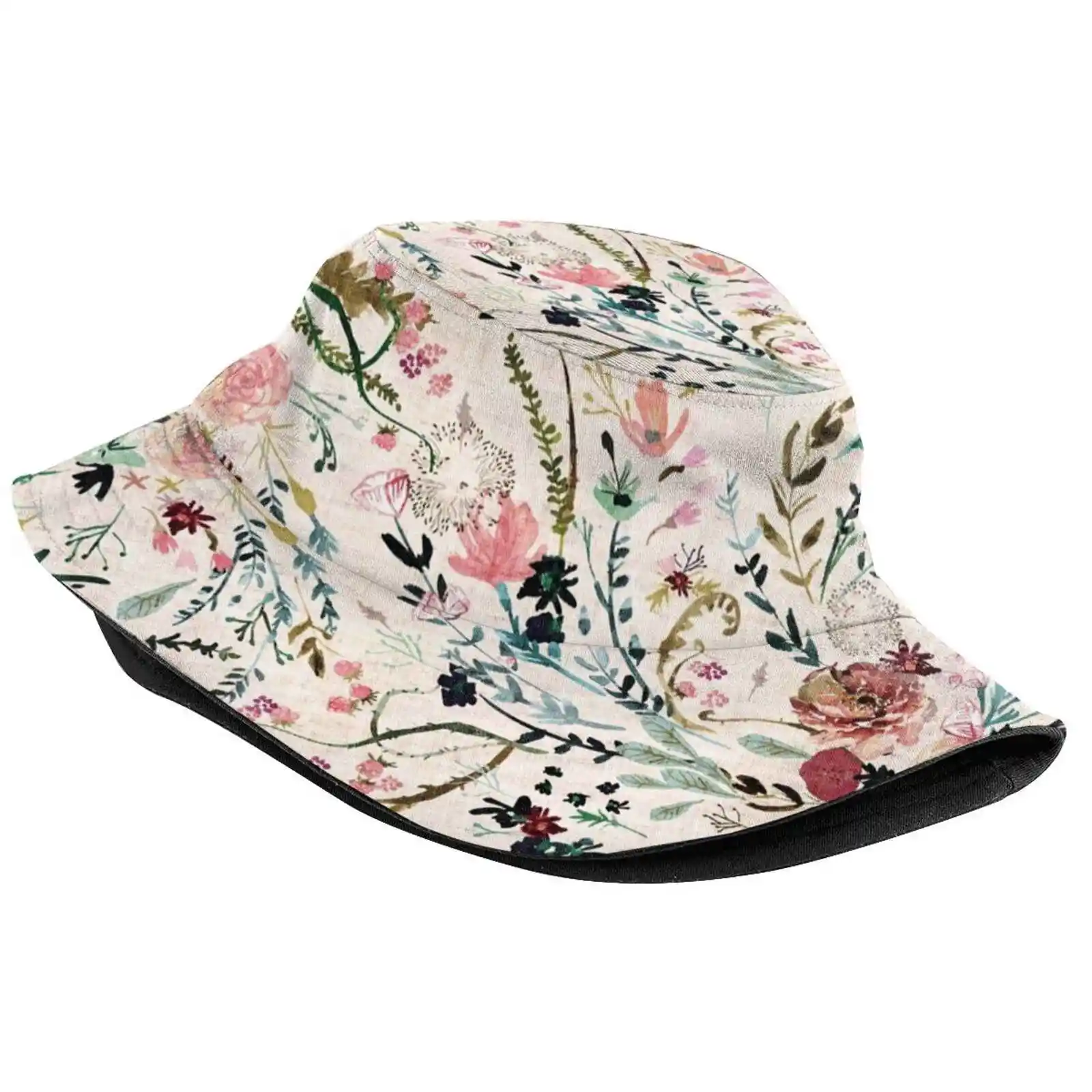 Fable Floral Fishing Hunting Climbing Cap Fisherman Hats Floral Flowers Spring Leaves Leaf Vintage Blossom Seed Nature Natural