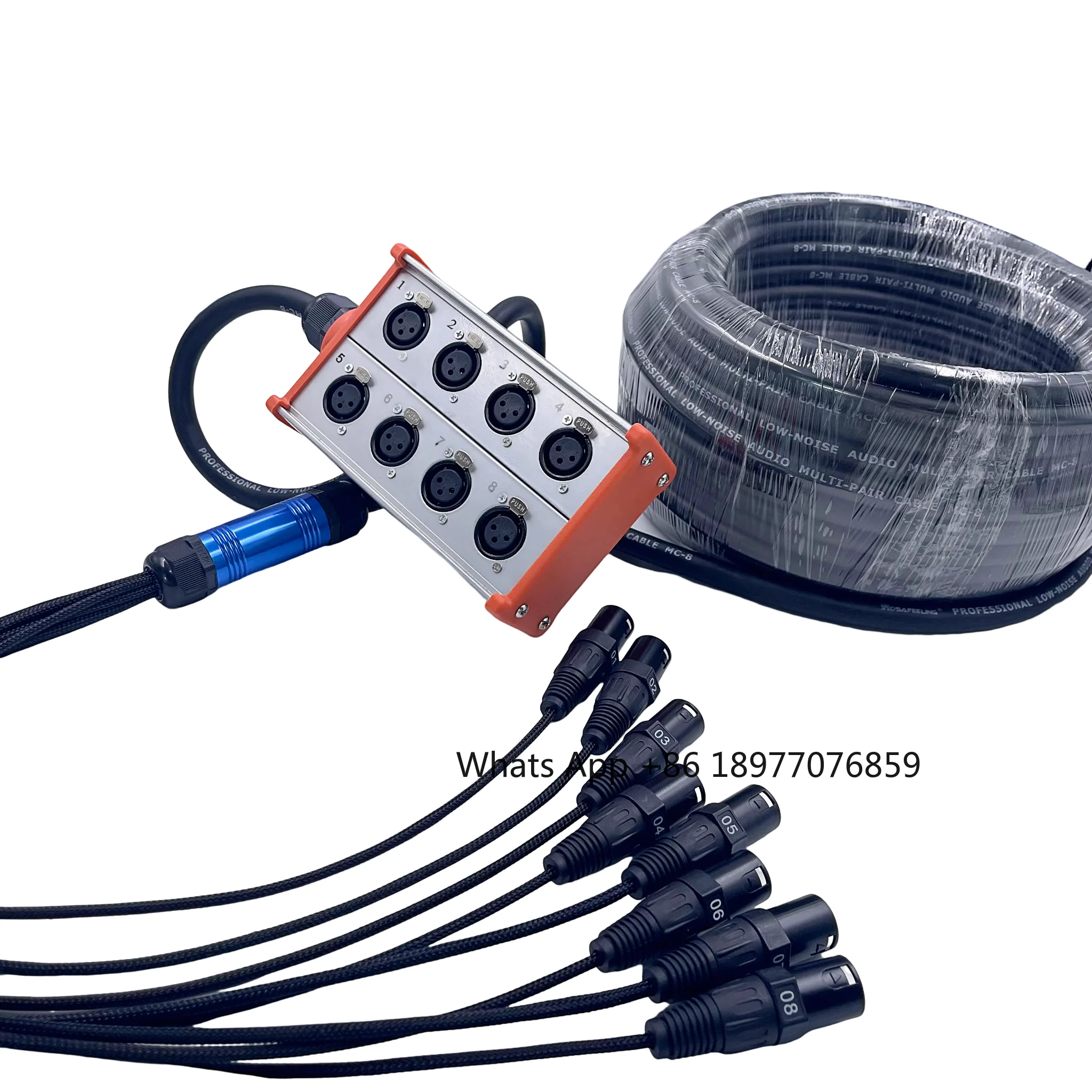 Professinal Audio 8 Channel 20 Meter XLR Microphone Snake Cable Audio Stage Box