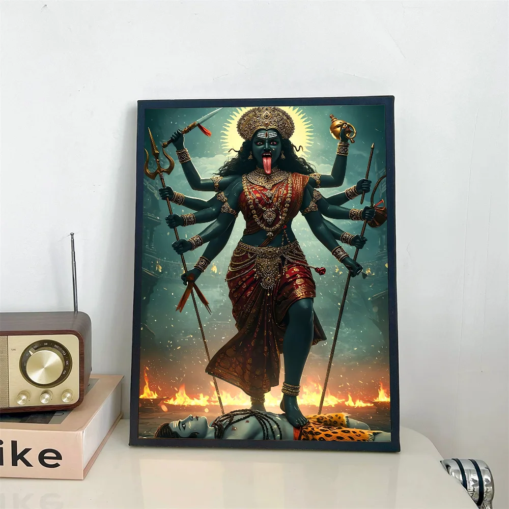 آلهة كالي جاي أما Godde Mahakaali لتقوم بها بنفسك ملصق لاصق ورق أبيض يطبع الملصقات الفنية خمر اللوحة الزخرفية
