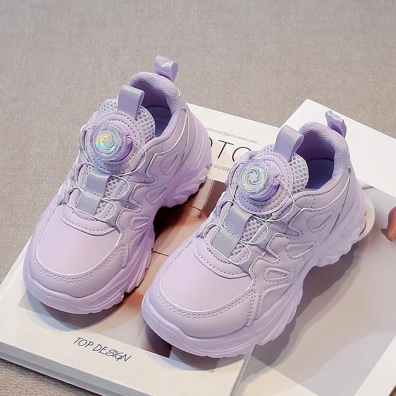 Image of 2026 Herbst Mädchen Sportschuhe Leichte Leder Kinder Sneakers Lässige Rosa Mode Kinder Rutschfeste Geh- und Laufschuhe