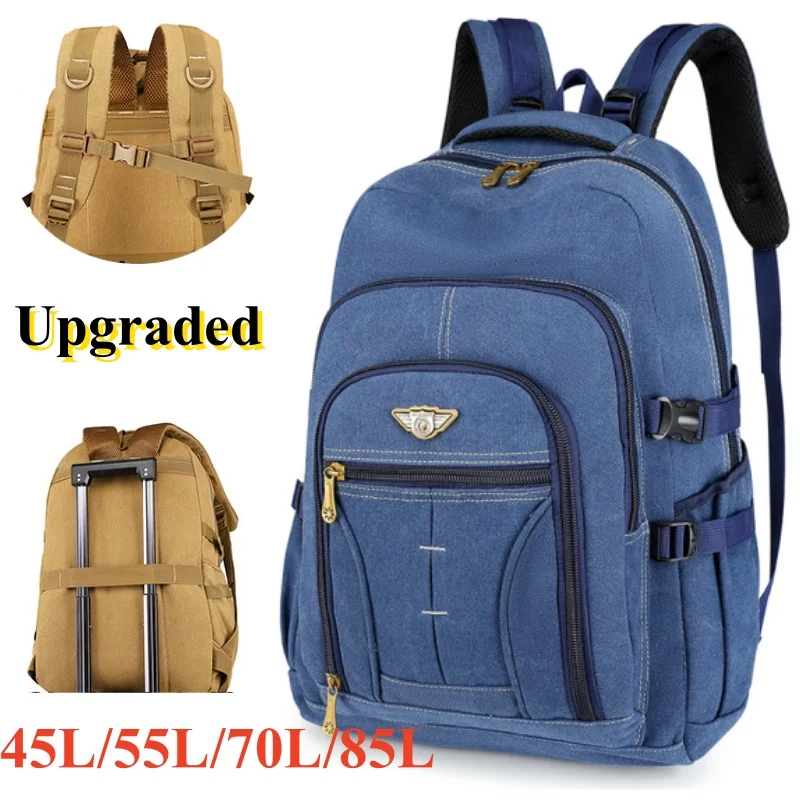Canvas Sports Backpack Men Outdoor Hiking Camping Travel Bag Luggage Rucksack Large Capacity Climbing Tactical Backpack WJ241