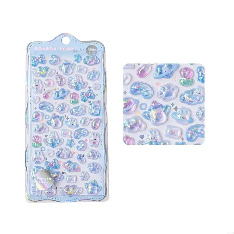 Relief Sticker Scrapbooking Creative Candy Drop Diy Diary Stapler Sticker Dekorationen Süßes ästhetischer Aufkleber Set 24BB