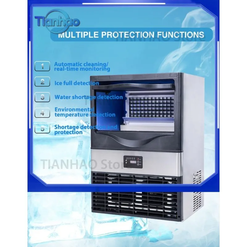 Commercial Ice Cube Maker 55KG/24h Block Air-Cooled System Industrial Ice Making Machine for Commercial Use