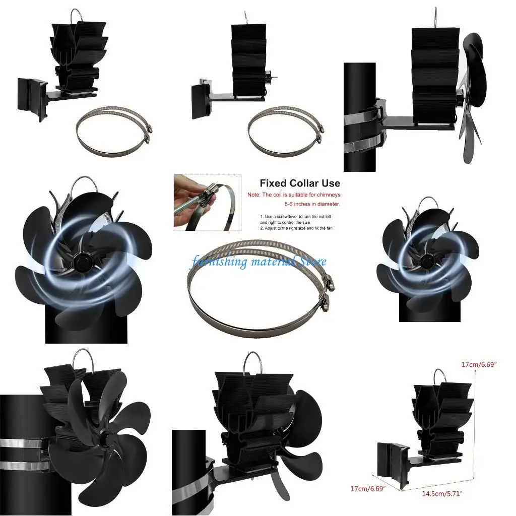 

Y5GD Stove Fan Without Electricity, Quiet Operation for Peaceful Atmospheres