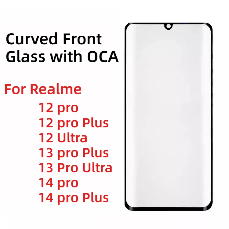2PCS Touch Panel With OCA For Realme 12 12pro 13 pro Ultra 14 plus Front Screen Glass Repair Replacement Part