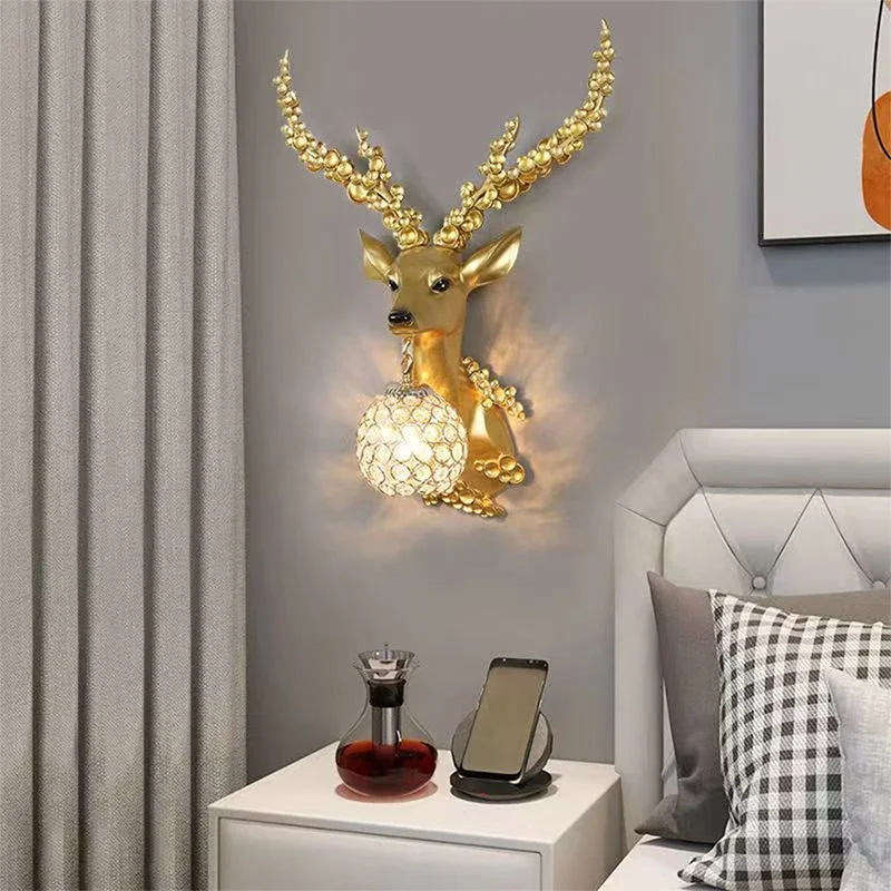 TEMAR-Contemporâneo Deer Antlers Lâmpada de Parede, Personalizado e Criativo, Sala, Quarto, Corredor, Corredor, Decoração Luz