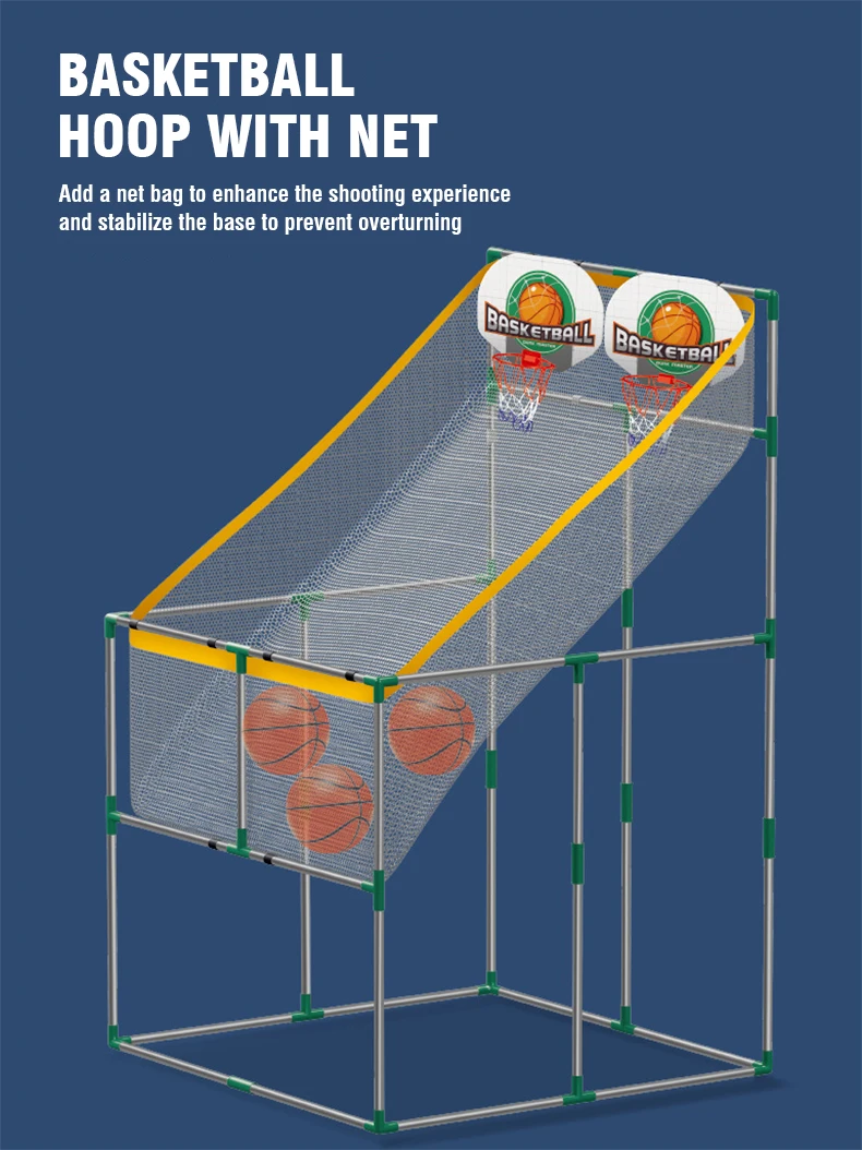 2 em 1 basquete futebol máquina de tiro duplo placa de basquete pai-filho interativo esportes fitness competição brinquedo presente