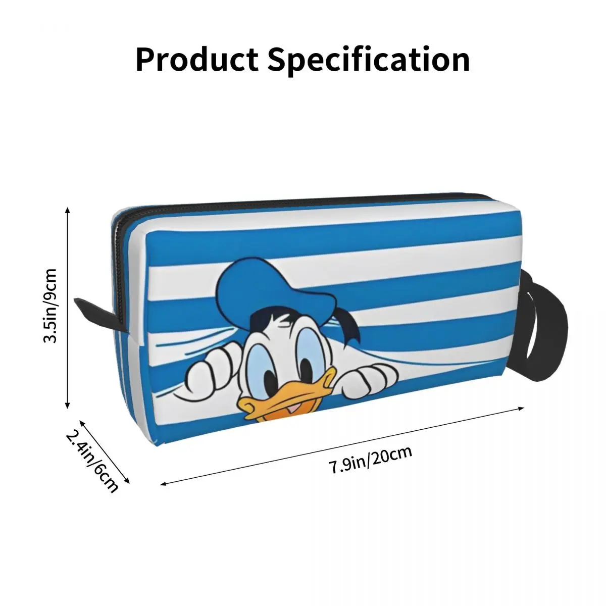 Donald Duck Peek-a-Boo Makeup Bag Travel Cosmetic Bag for Men Women Toiletry Bag Storage Pouch Bag