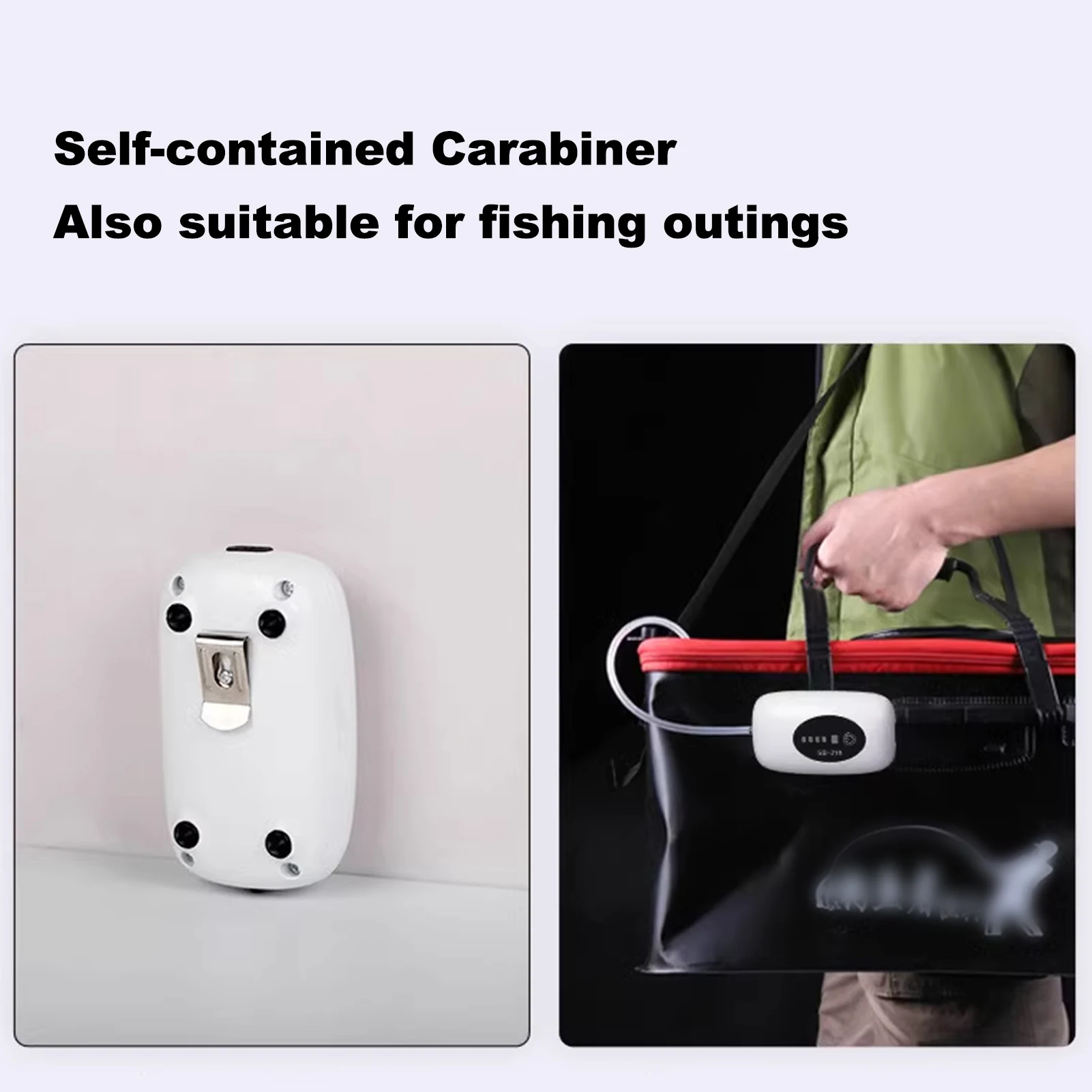 Aquarium Air Pump USB Rechargeable Oxygen Pump Fish Tank Bubbler Quiet Operation Automatic Start-up for Indoor Outdoor Fishing