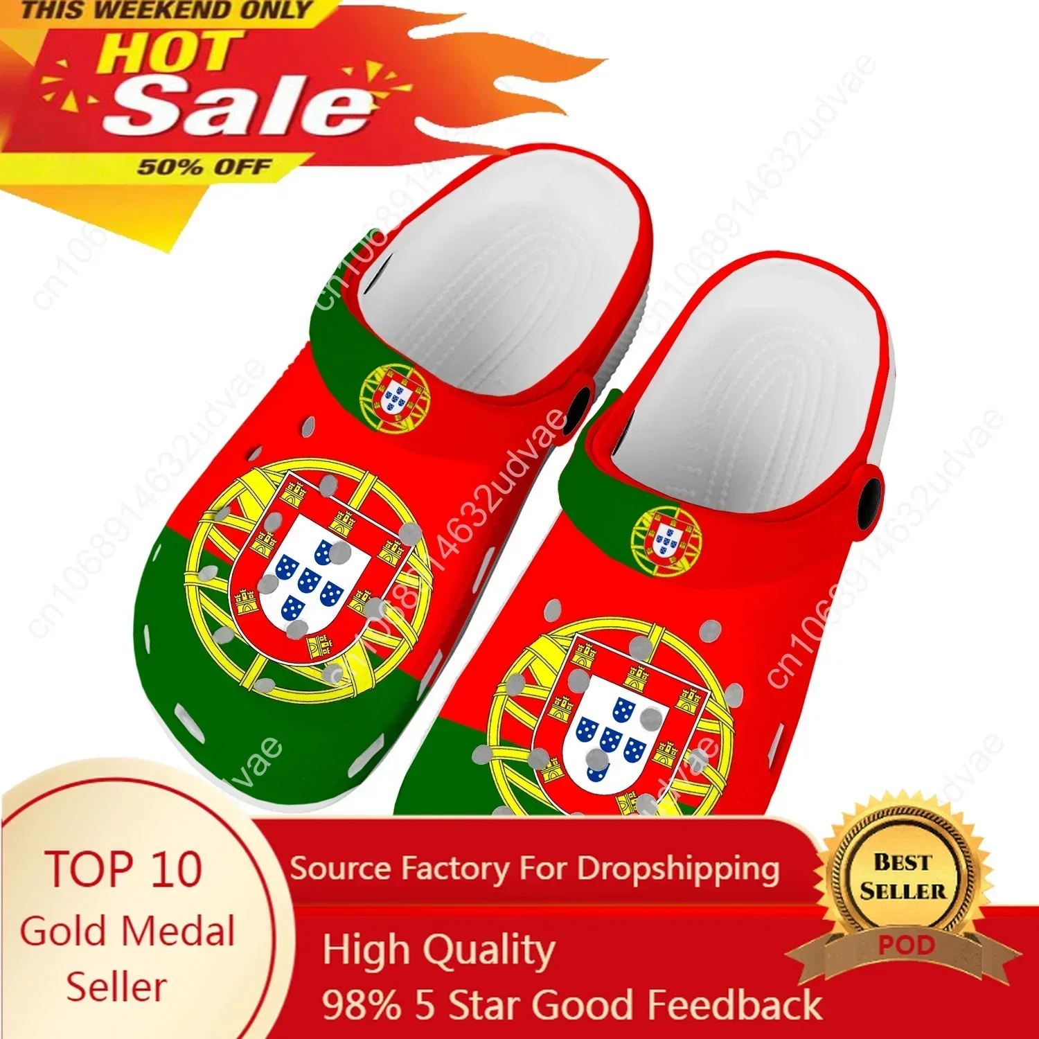 

Portugal Flag Home Clogs Custom Water Shoes Mens Womens Teenager Portugal Shoe Garden Clog Breathable Beach Hole Slippers