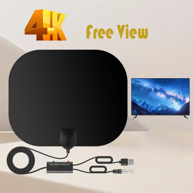 실내 휴대용 증폭 내부 디지털 지상 TV 안테나, Iptv Dvtb2 Hdtv 4k, 고범위 디지털 TV 채널 프리