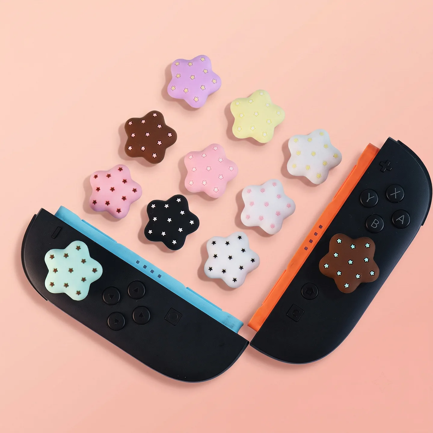Starry Theme Silicone Thumb Grips for Nintendo Switch 2 – Anti-Slip Joystick Caps for NS2 / NS2 Pro / PS4 / PS5 / XBOX (4-Pack)