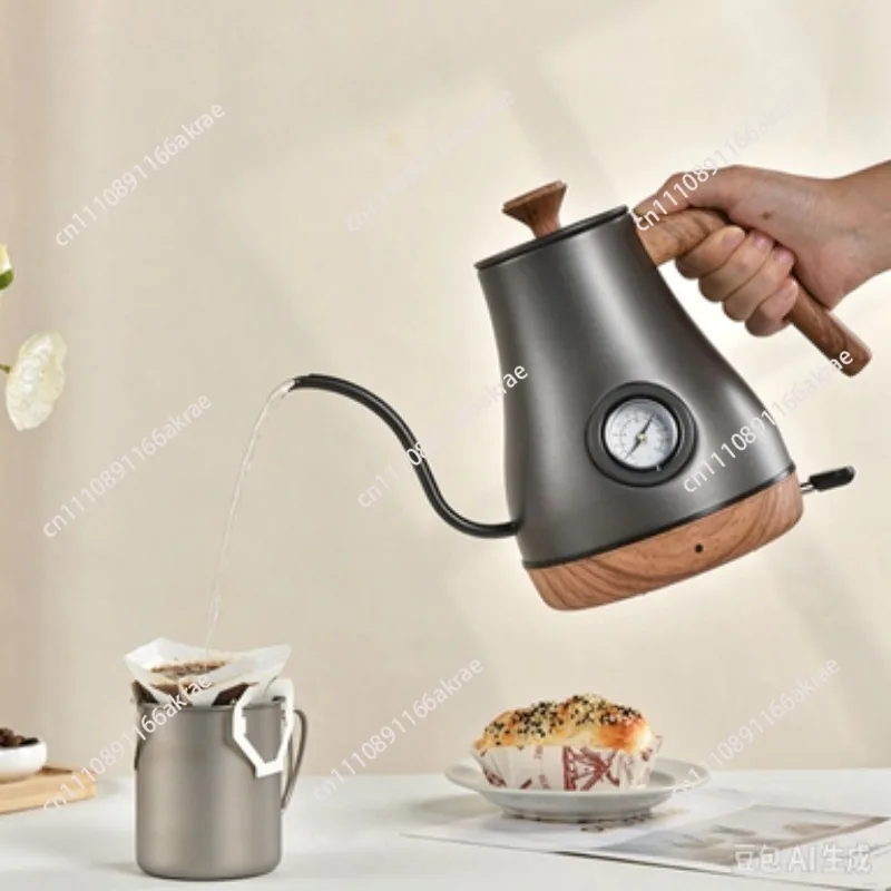 Retro Style Electric Gooseneck Kettle 1.0L | Variable Temperature Control, Stainless Steel for Pour-Over & Tea, 110V/220V