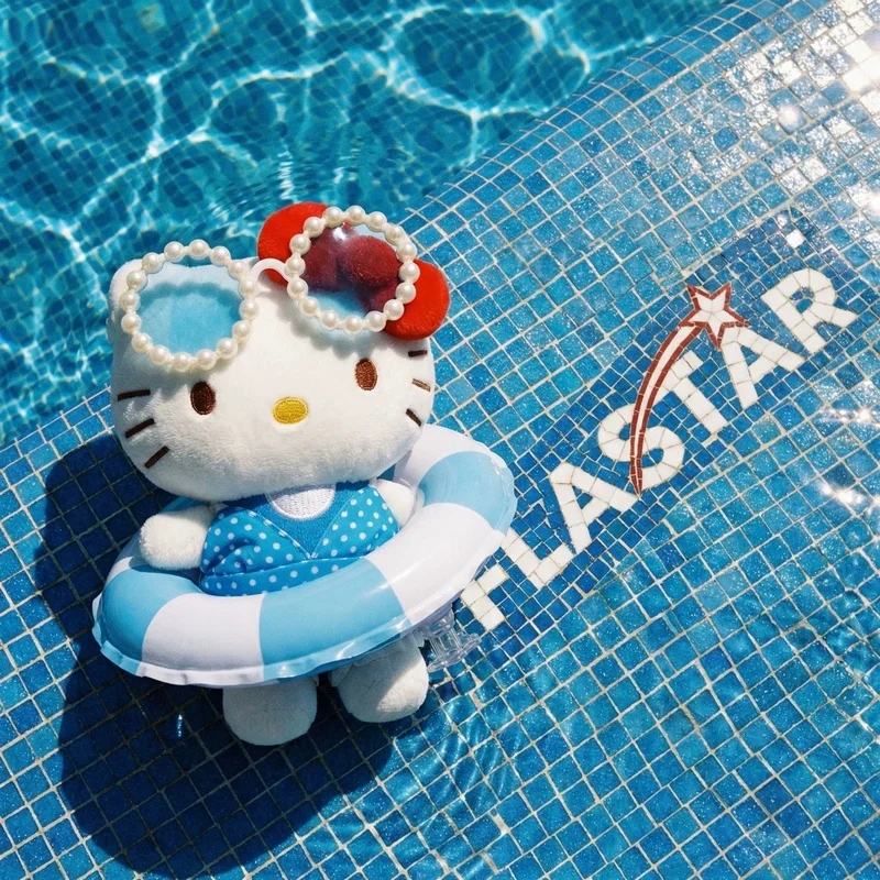 

Animation Hello Kitty cos Blue Island Series Cartoon Plush Doll Keychain PP Cotton Stuffed Doll Kawaii Pendant Accessories Gift