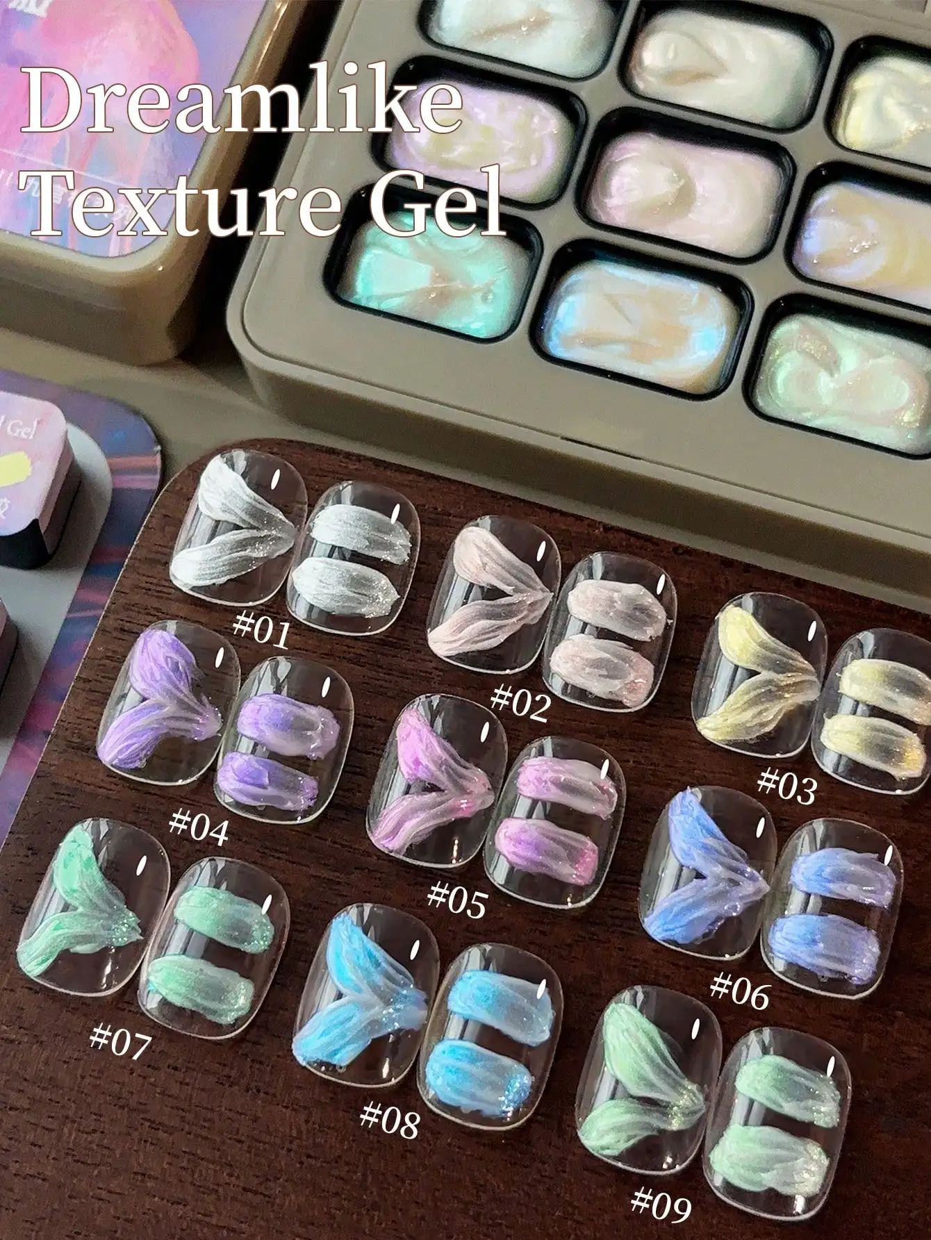 

MORDDA 9pcs Satin Light 9-colors Patting Glue , UV LED Immersion Nail Polish,Holiday DIY Nail Polish Design