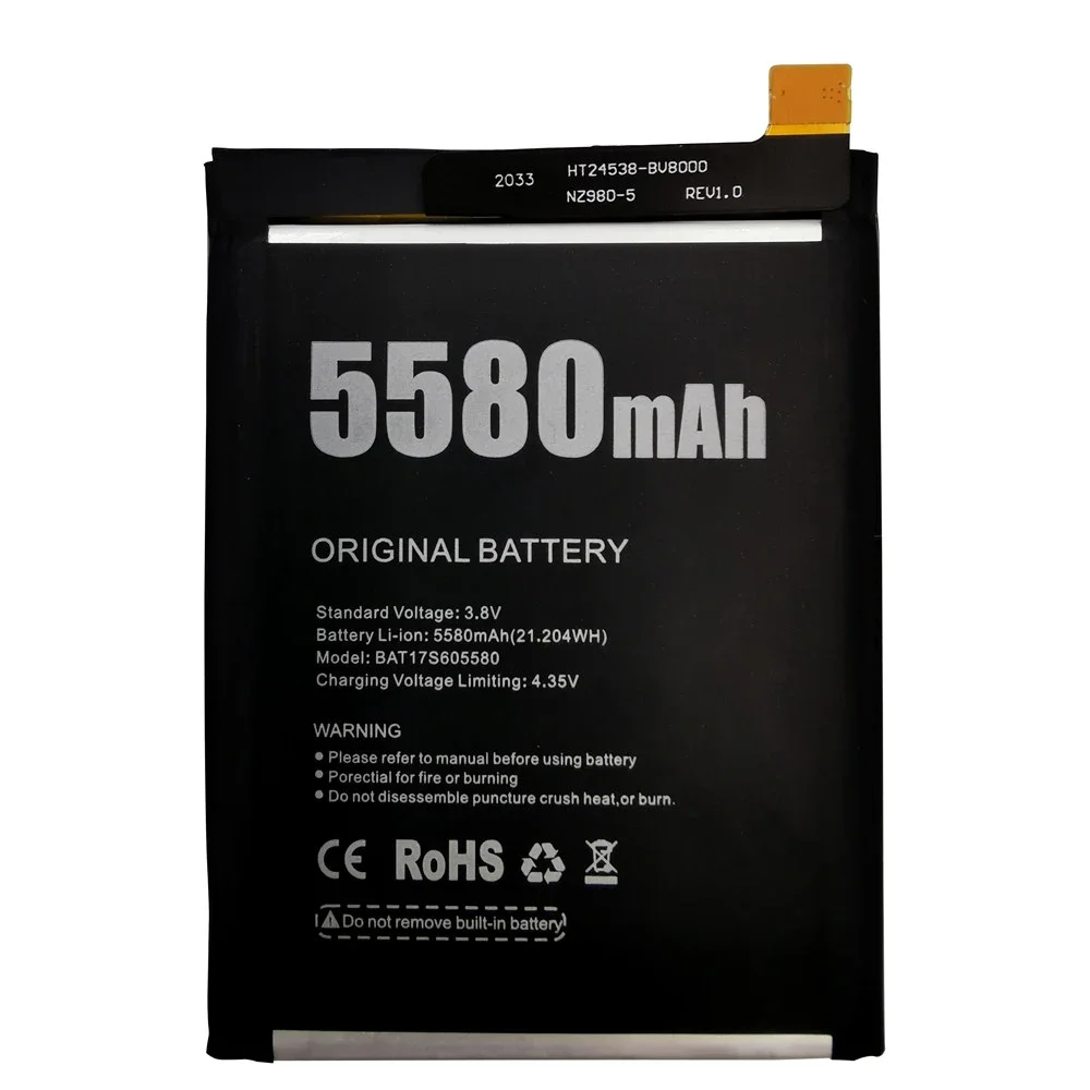 100% Original New For DOOGEE S60 Replacement 5580mAh Backup Battery For DOOGEE S60 Smart Phone Batteries Bateria+Gift Tools