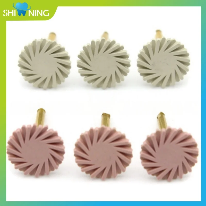 

6pcs/box Dental Composite Resin Polishing Disc wheel Kit Brush Burs Silicone with disc 2 Step Polishing Disc Flex Brush