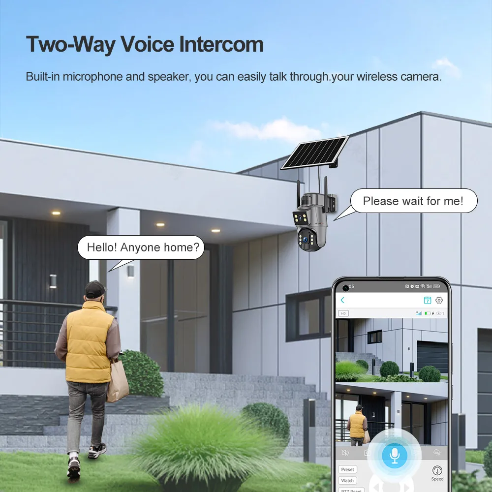 LS VISION 4K 8MP 2 -Screens 4G Solar Camera Outdoor Wireless PIR Human Auto Tracking Waterproof Surveillance Cameras UBOX App