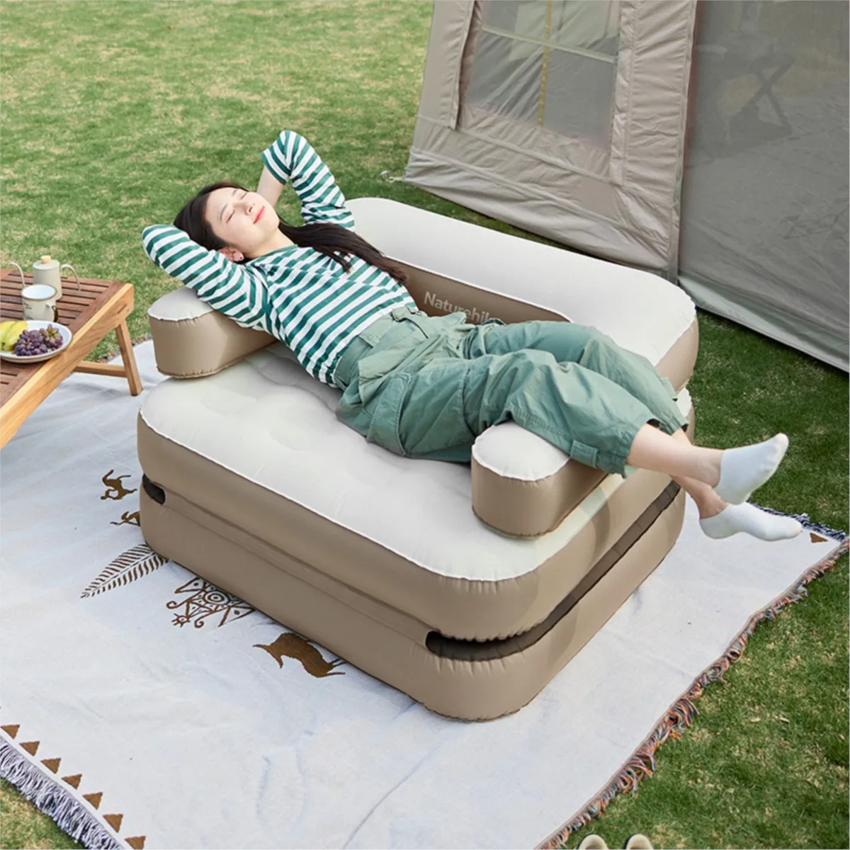 Naturehike Single Inflatable Sofa Chair Outdoor Camping 2.8kg Lightweight Portable 3-Mode Air Mattress Sleeping Pad CNK2300DZ010