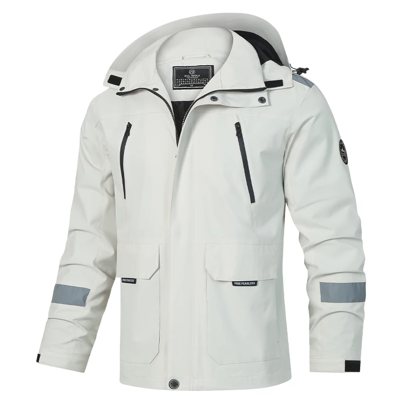 Windproof Waterproof Hiking Jacket Autumn Men's Mountaineering Jacket Men Hooded Travel Casual Outdoor Cargo Coats Camping Coat