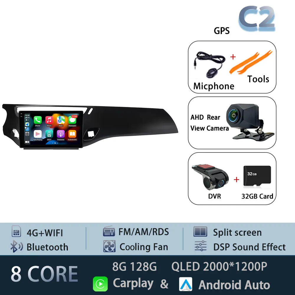 Android 15 Autoradio Voor Citroen C3 DS3 2010-2016 5G WIFI Head Unit Navigatie Autoradio DSP BT Draadloze Carplay Auto 4G
