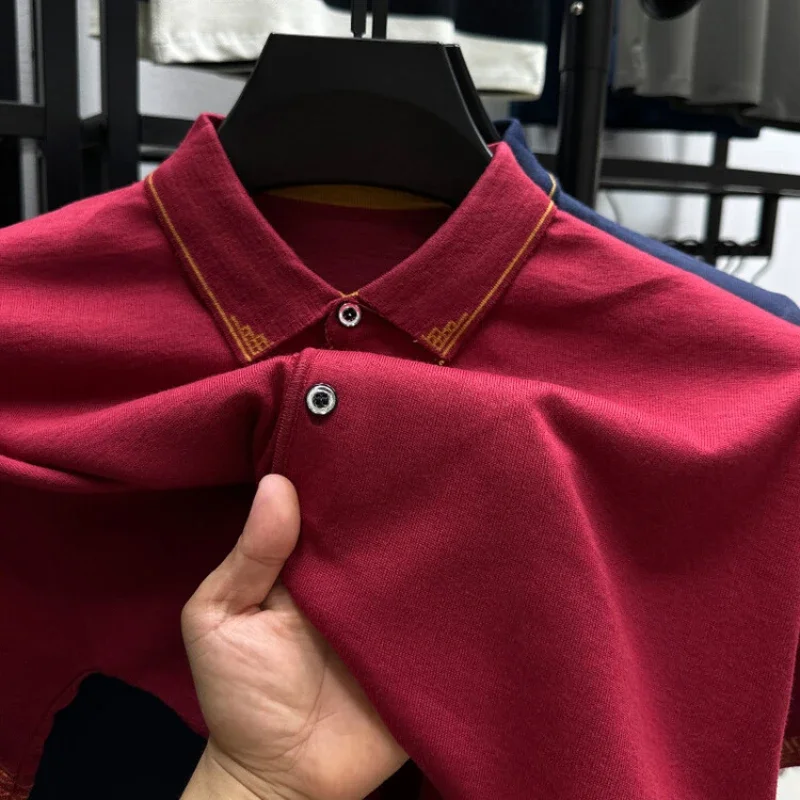 Kaus POLO lengan pendek pria, baju lengan pendek warna polos baru musim panas