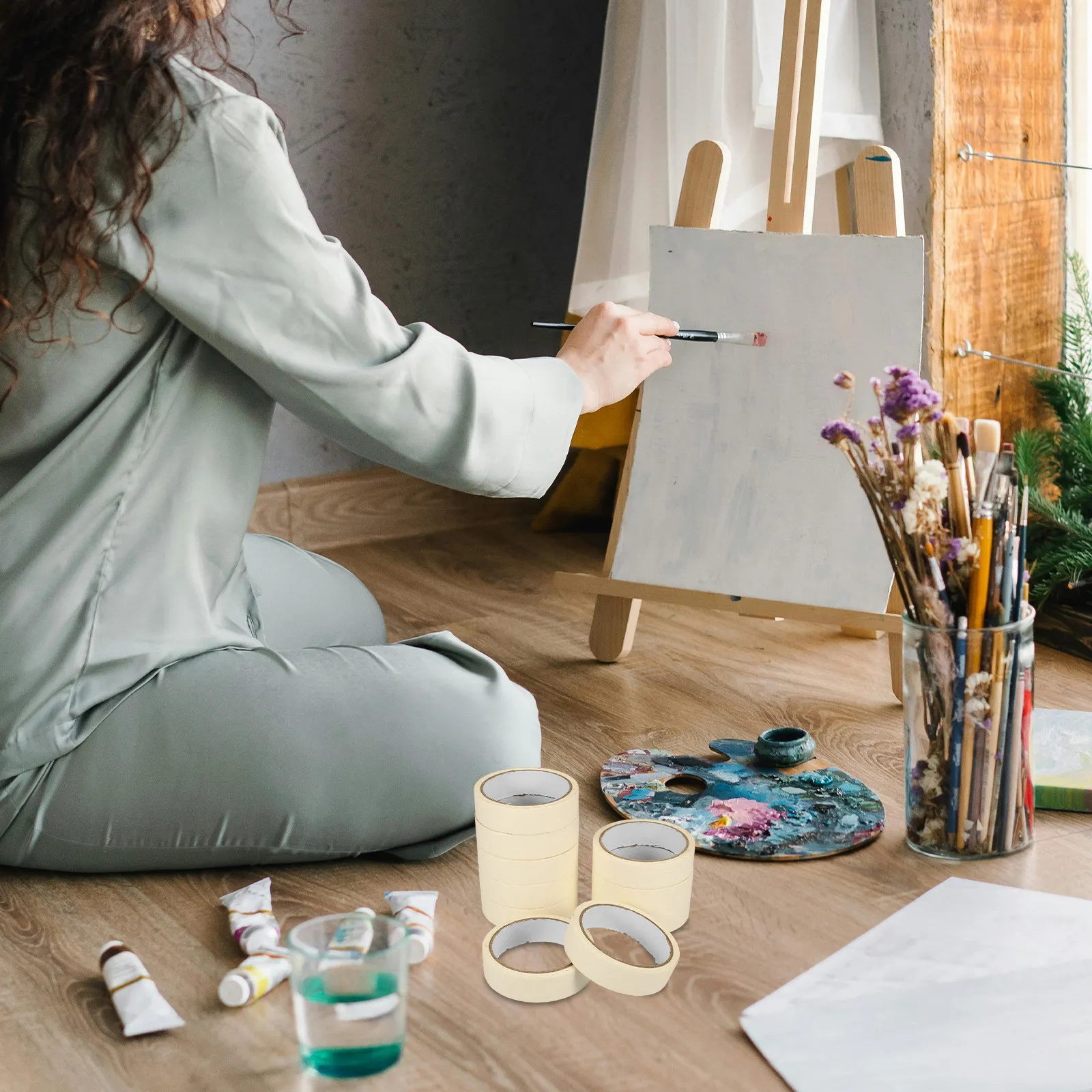 10-rolls-paper-masking-tape-white-painters-tape-long-for-home-decor-art-painting-walls-automotive-use-white-painting-tape