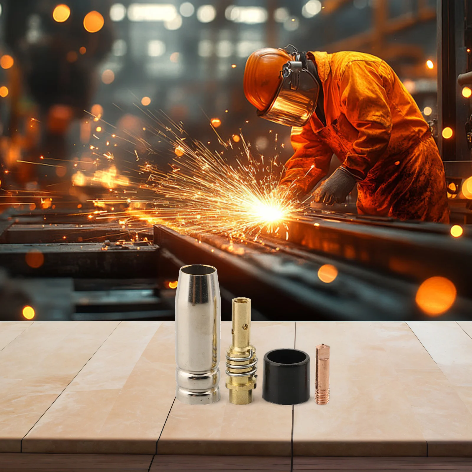 

For MIG Welder 20Pcs Nozzles Contact Tips Holders Consumable Accessory Compatible with For 15AK Welding Machine