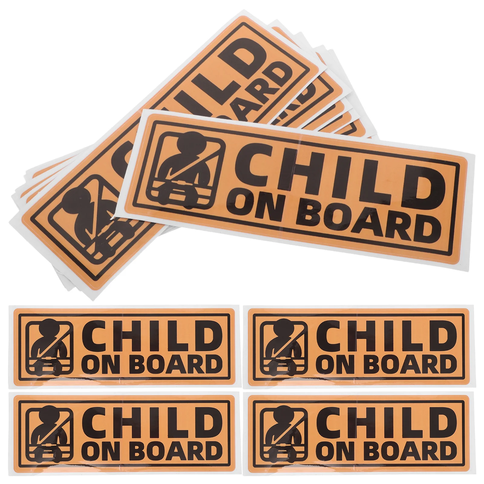 

10Pcs Child on Board Signs Bright Yellow Waterproof Baby Warning Decals for Vehicle Rear Exterior Safety Stickers