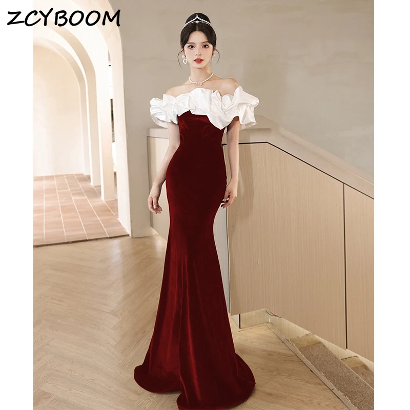 Elegant Off The Shoulder Ruffles Strapless Sexy Sleeveless Mermaid Wedding Dresses For Women 2024 Bridal Gowns Vestidos De Novia